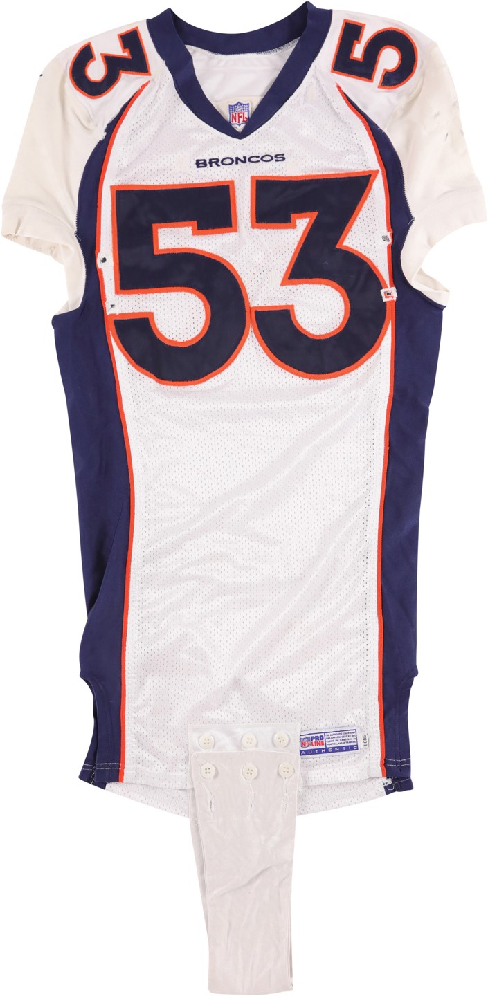 Bill Romanowski Storage Find - 1998 Bill Romanowski Denver Broncos "Interception" Game Worn Jersey (Photo-Matched)