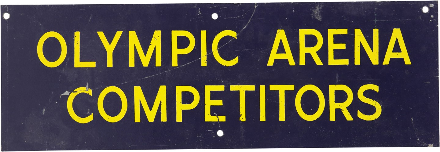- 1960s Calgary Olympic Arena Competitors Metal Sign