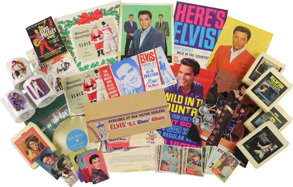 - Elvis Presley Memorabilia Collection with Rare Items from Former Fan Club President (125+)