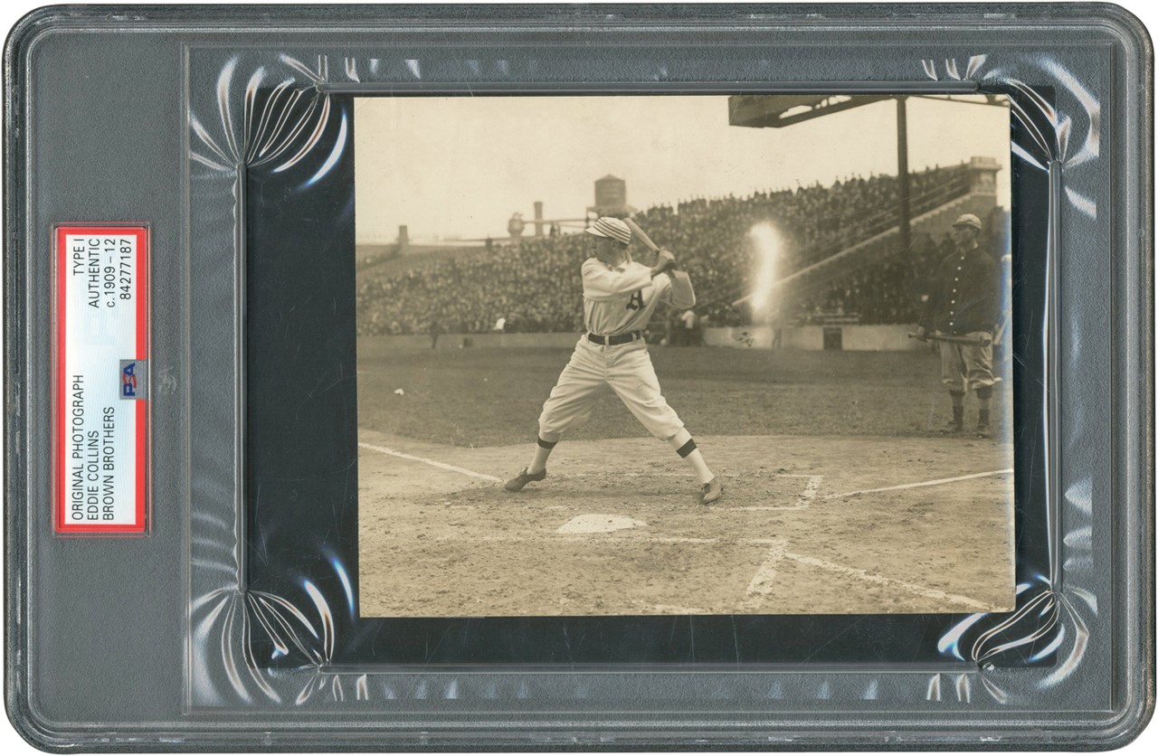 The Brown Brothers Collection - Eddie Collins at Bat Photograph (PSA Type I)