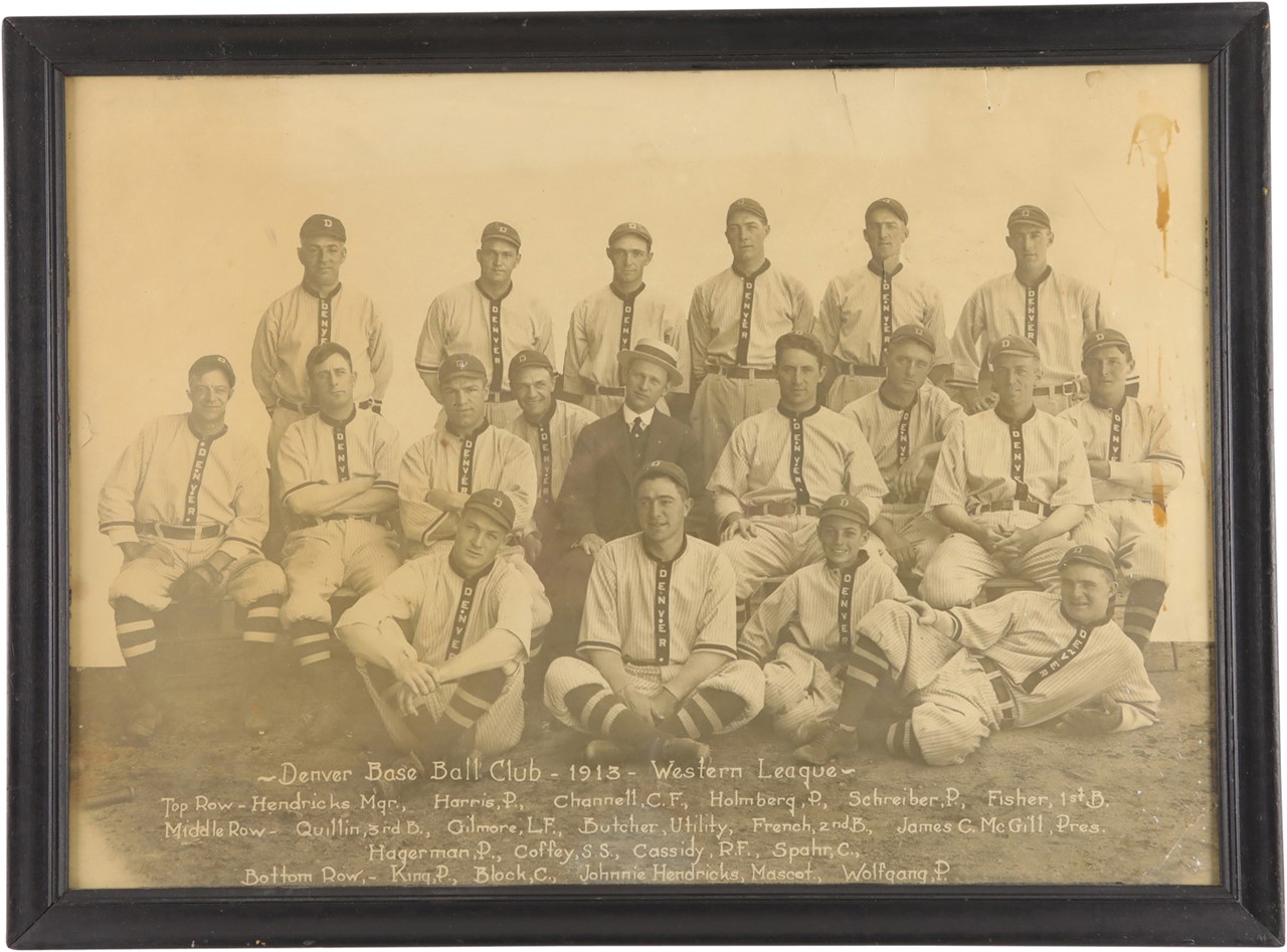 Vintage Sports Photographs - 1913 Denver Bears Large Format Team Photograph