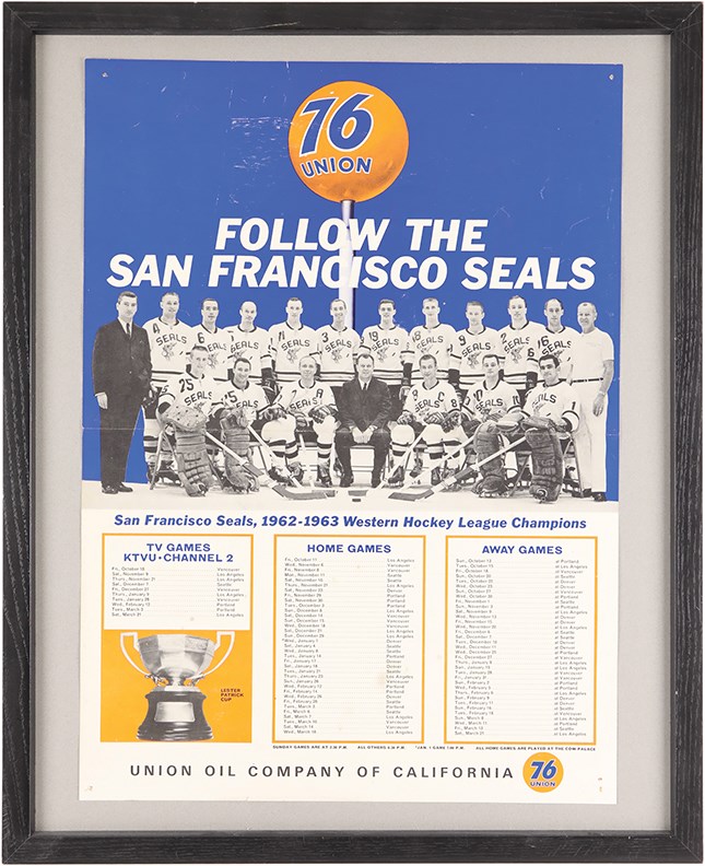 - 1963-64 San Francisco Seals Union 76 Advertising Schedule