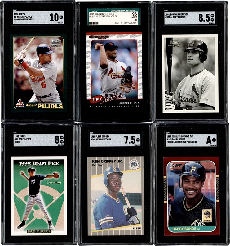 Modern Sports Cards - 1987-2006 Baseball Superstar and HOFer Collection of Mostly Graded Rookies