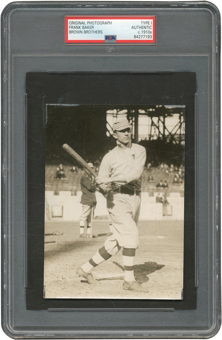 Home Run Baker Batting Photograph (PSA Type I)