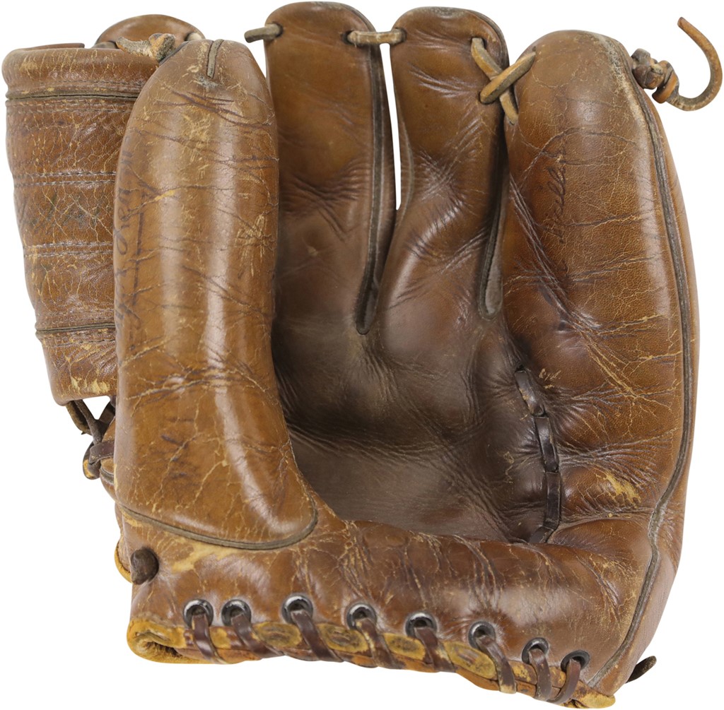 Circa 1955 Ted Williams Boston Red Sox Game Used Glove - Displayed in Boston's "The Sports Museum" (Sources from Red Sox Clubhouse Manager)