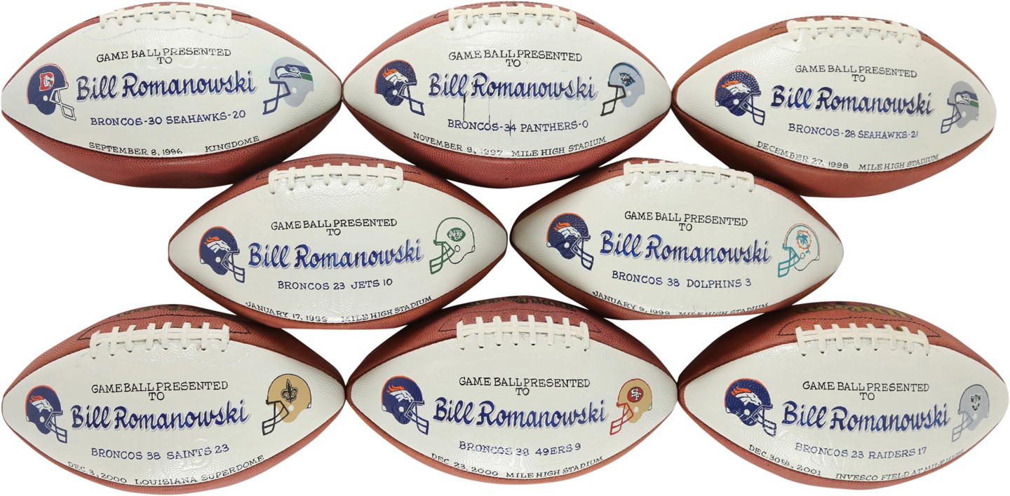 Bill Romanowski Game Ball Collection (8)