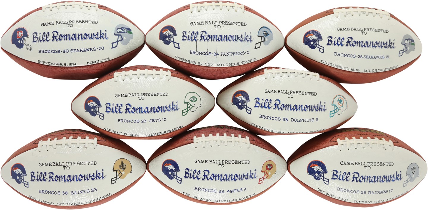 - Bill Romanowski Game Ball Collection (8)