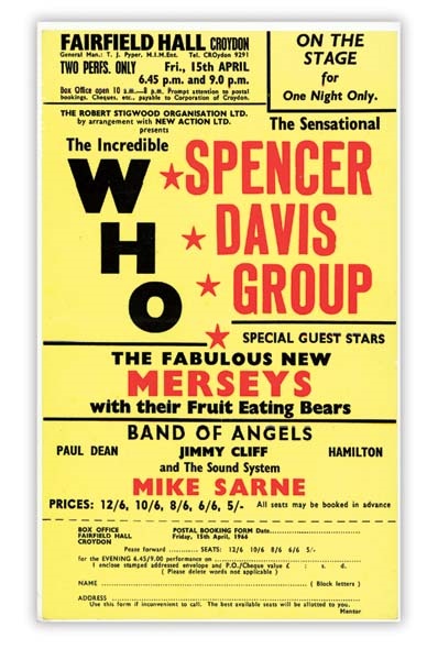 1966 The Who Spencer David Handbill   (5 x 8")