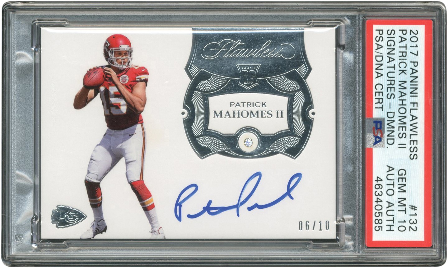 Modern Sports Cards - 2017 Panini Flawless Signatures Diamond #132 Patrick Mahomes Rookie Autograph 06/10 PSA GEM MINT 10 (Pop 2!)