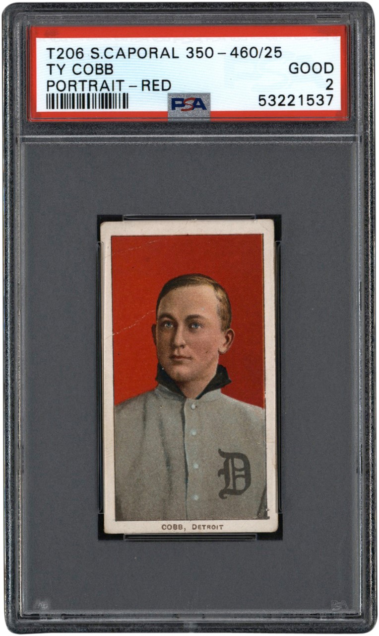 Baseball and Trading Cards - 1909-11 Sweet Caporal 350-460/25 Ty Cobb Red Portrait PSA GOOD 2