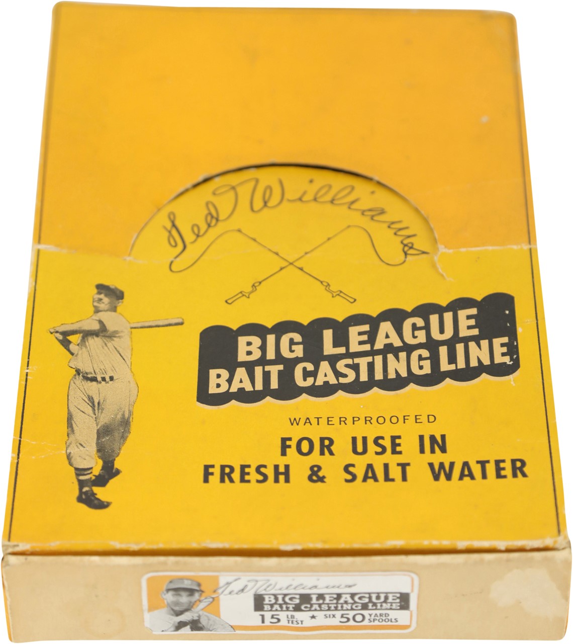 Boston Sports - 1950s Ted Williams Big League Casting Line Display Box