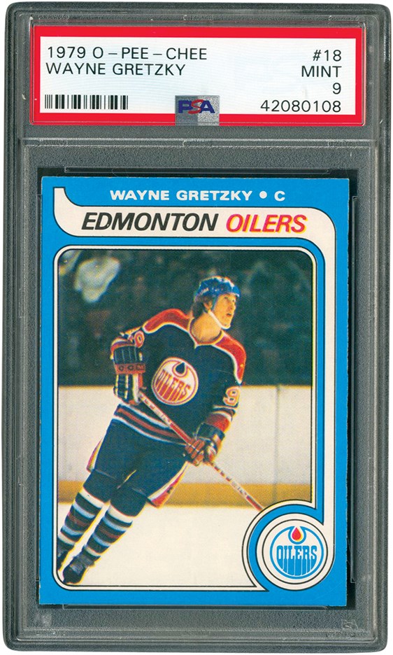 Hockey Cards - 1979 O-Pee-Chee #18 Wayne Gretzky Rookie Card PSA MINT 9 (Only Two Higher!)