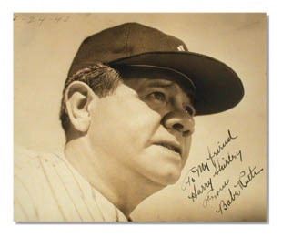 Babe Ruth - Exceptional Babe Ruth Signed Photograph