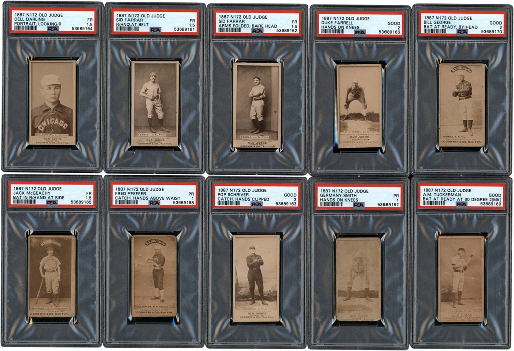 - 1887 N172 Old Judge PSA Graded Collection (10)