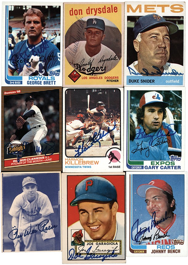 - 1952-1998 Baseball Signed Trading Card Archive with Hall of Famers (554)