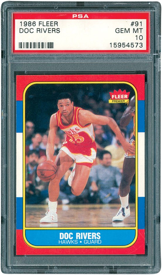 - 1986 Fleer #91 Doc Rivers PSA GEM MINT 10 (The '86 Fleer PSA 10 Set Break)