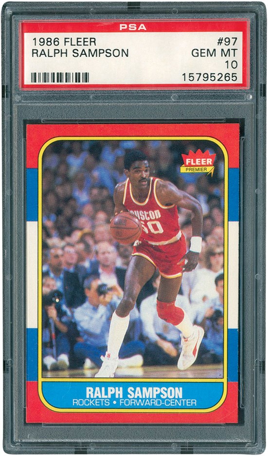 1986 Fleer Basketball PSA 10 Set Break - 1986 Fleer #97 Ralph Sampson PSA GEM MINT 10 (The '86 Fleer PSA 10 Set Break)