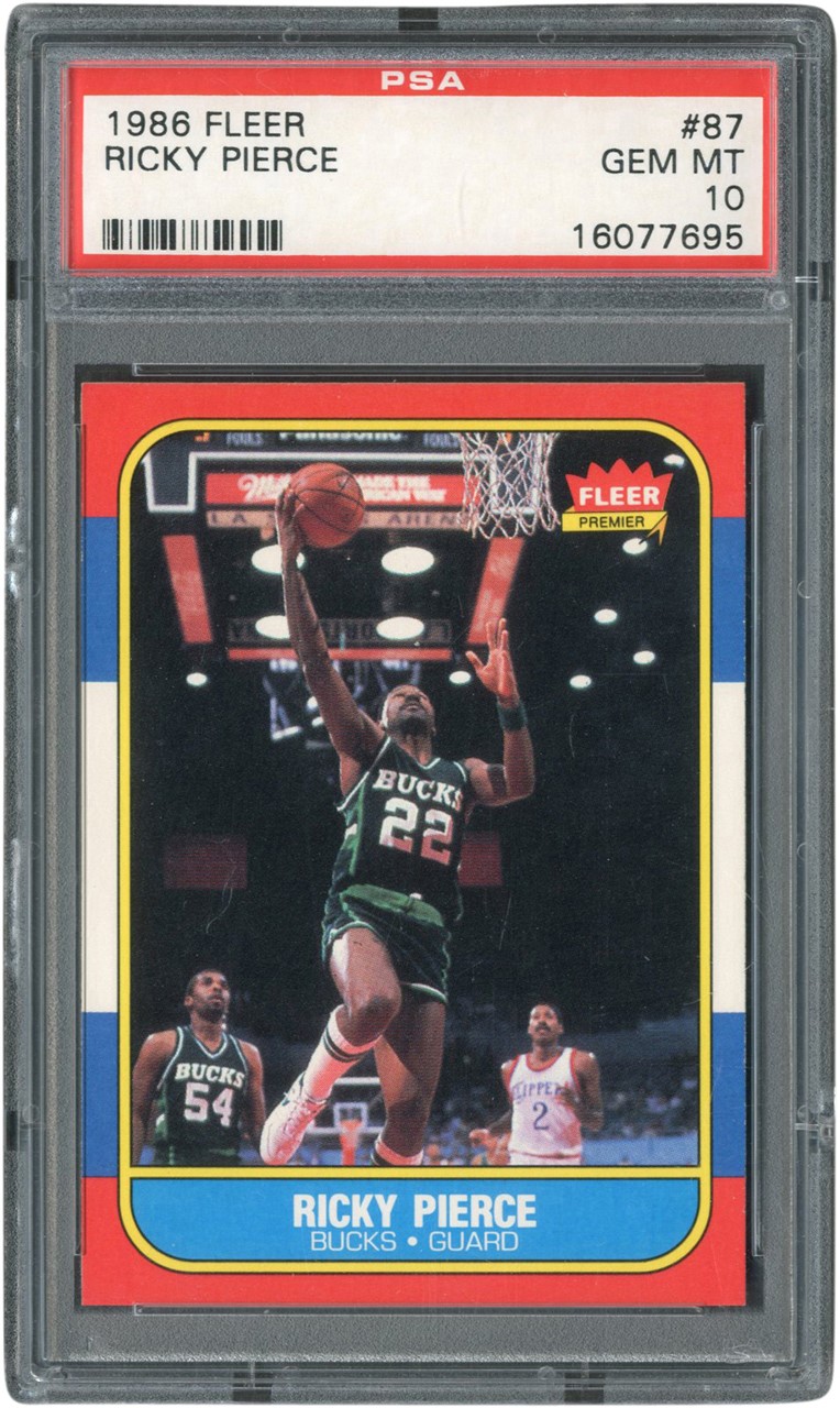 - 1986 Fleer #87 Ricky Pierce PSA GEM MINT 10 (The '86 Fleer PSA 10 Set Break)