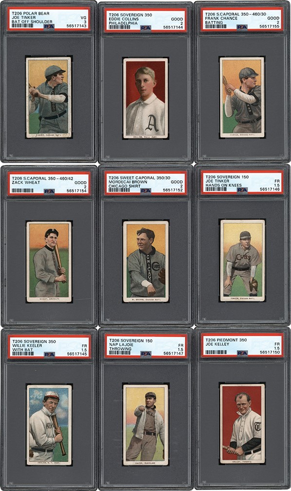 - 1909-1911 T206 Hall of Fame PSA Graded Collection (24) w/Christy Mathewson & Tougher Backs
