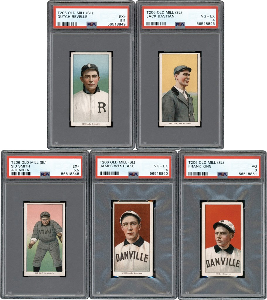 - 1909-11 T206 Old Mill Back Collection (14) w/Southern Leaguers