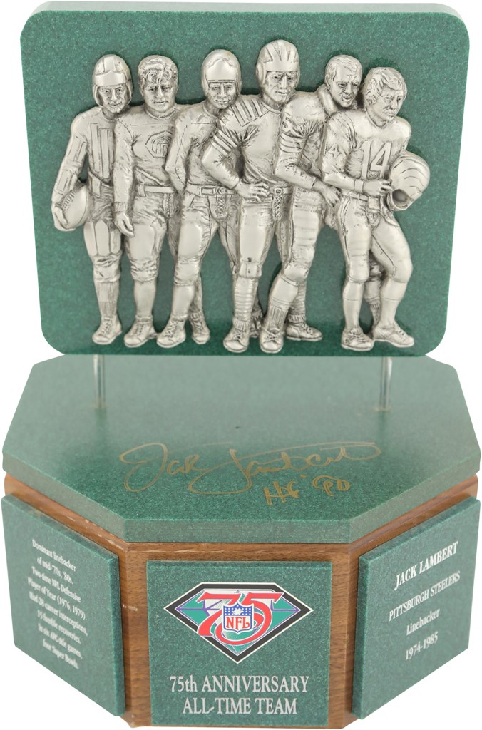 Jack Lambert NFL 75th Anniversary All-Time Team Trophy