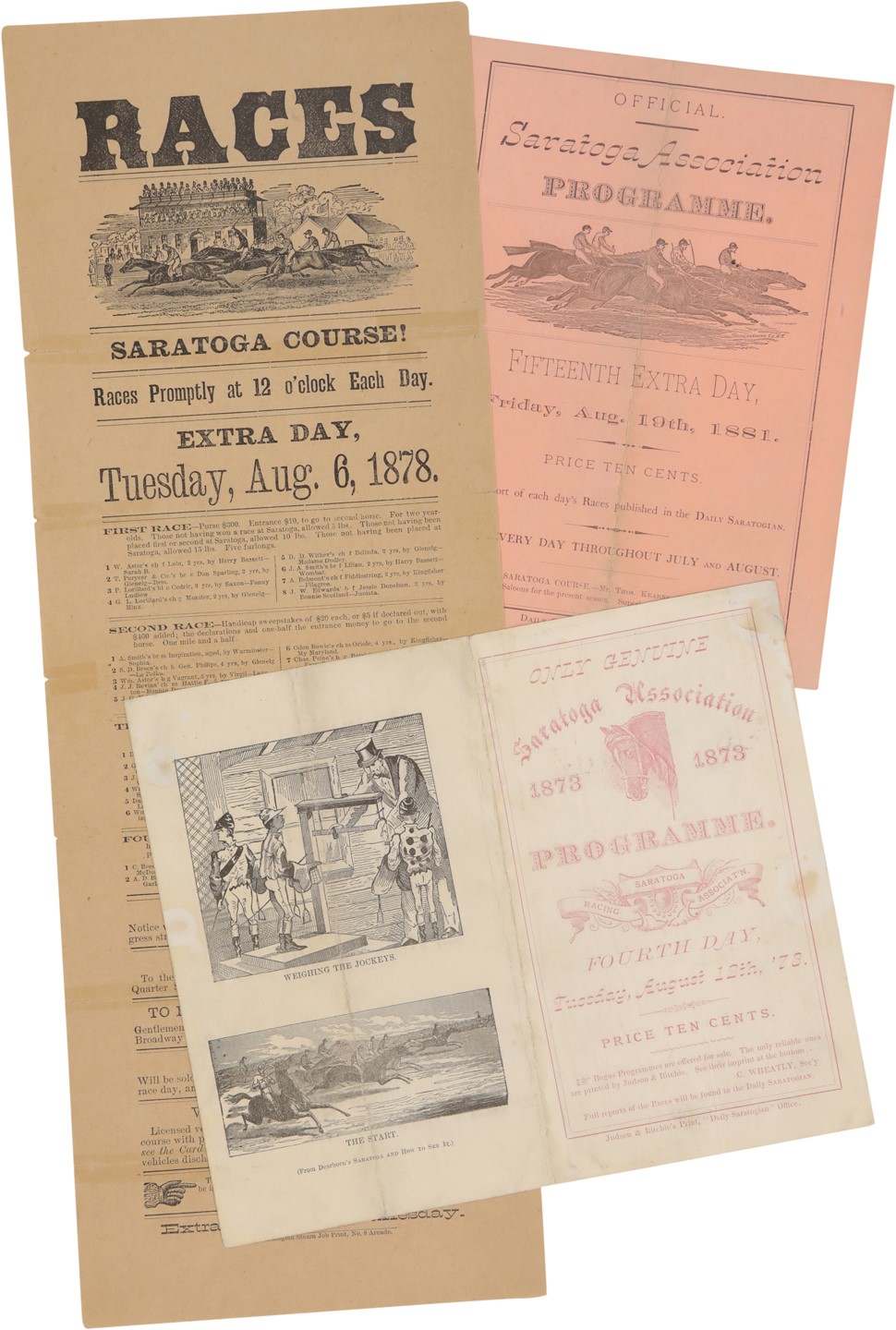 Horse Racing - 19th Century Historic Racing Programs from the Saratoga Association (3)
