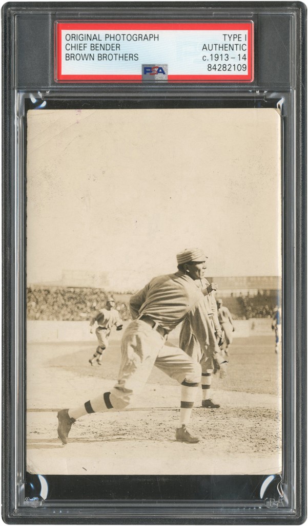 The Brown Brothers Collection - Chief Bender Pitching Photograph (PSA Type I)