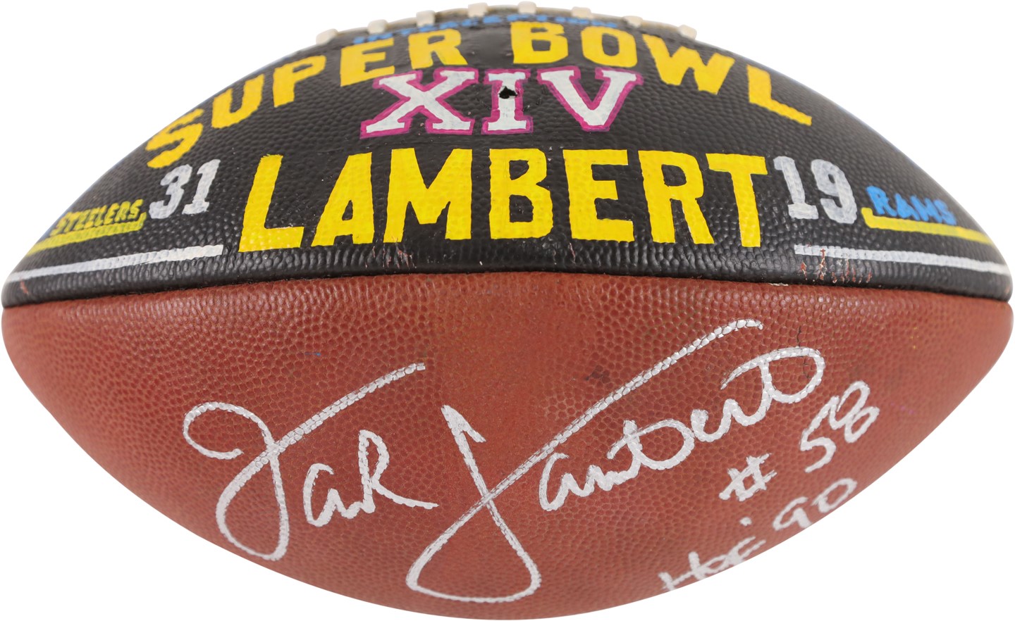 The Jack Lambert Collection - Jack Lambert Super Bowl XIV Game Used Presentational Interception Ball