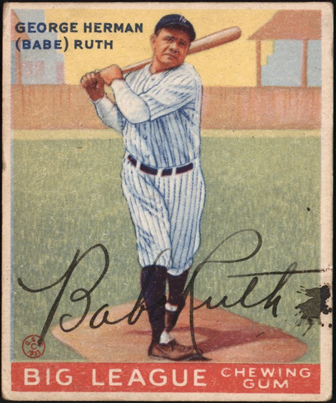 - 1933 Goudey #144 Babe Ruth (Ghost Signed)