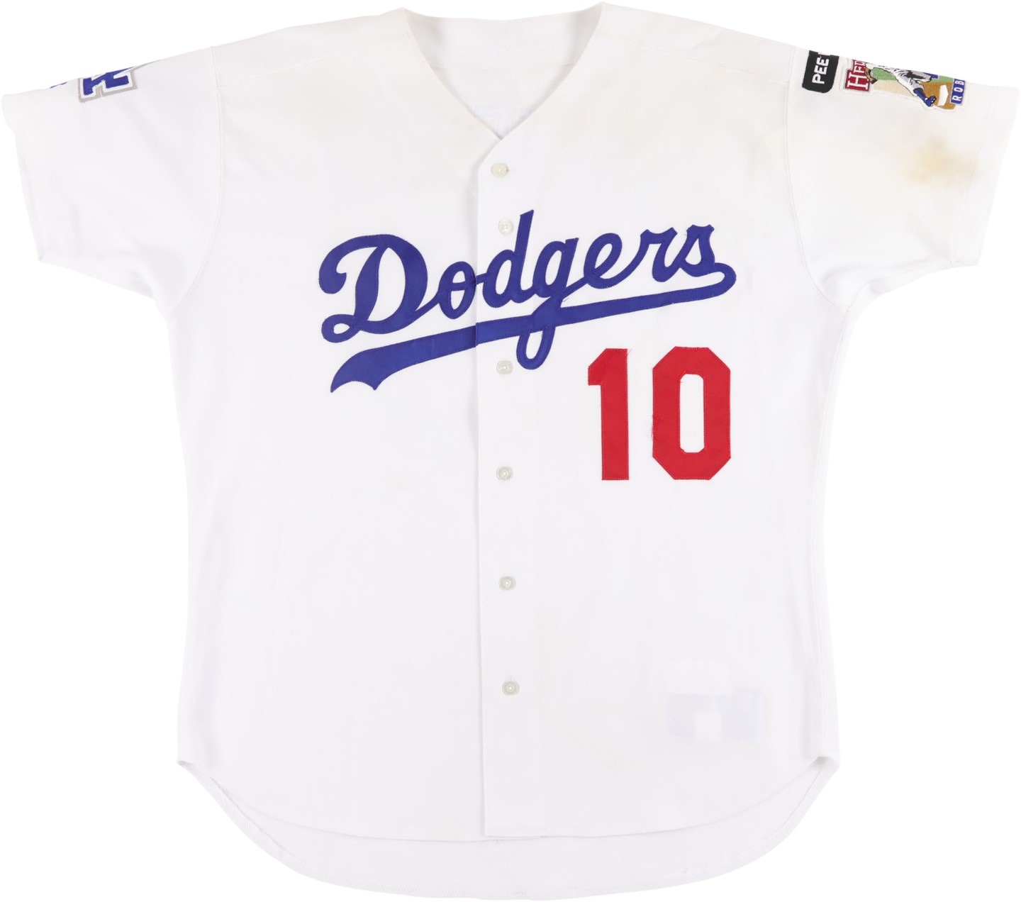 - 1999 Gary Sheffield Los Angeles Dodgers Signed Game Worn Jersey with Jackie Robinson "42" Patch