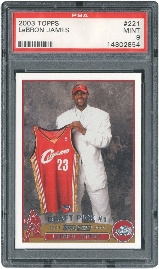 - 2003 Topps #221 LeBron James Rookie PSA MINT 9
