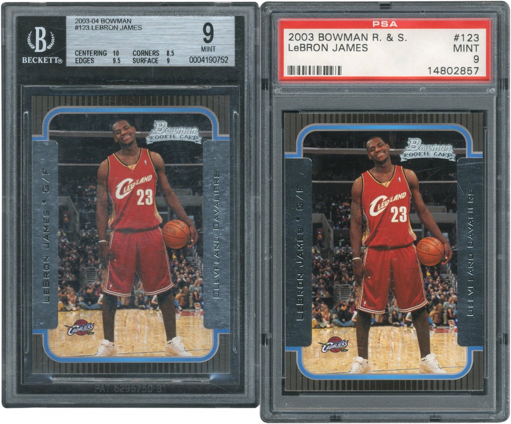 Modern Sports Cards - 2003-04 Bowman #123 LeBron James PSA & BGS MINT 9 Pair