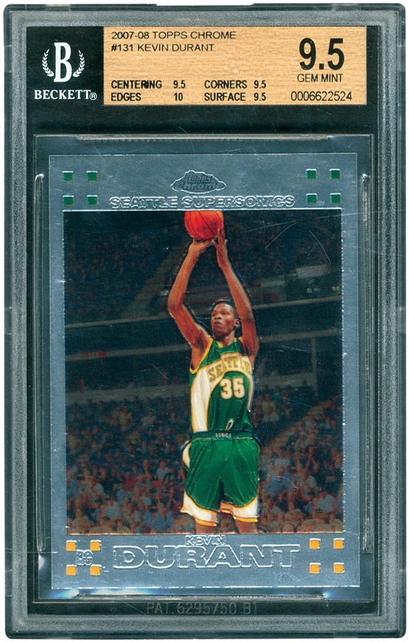 - 2007-08 Topps Chrome #131 Kevin Durant Rookie BGS GEM MINT 9.5