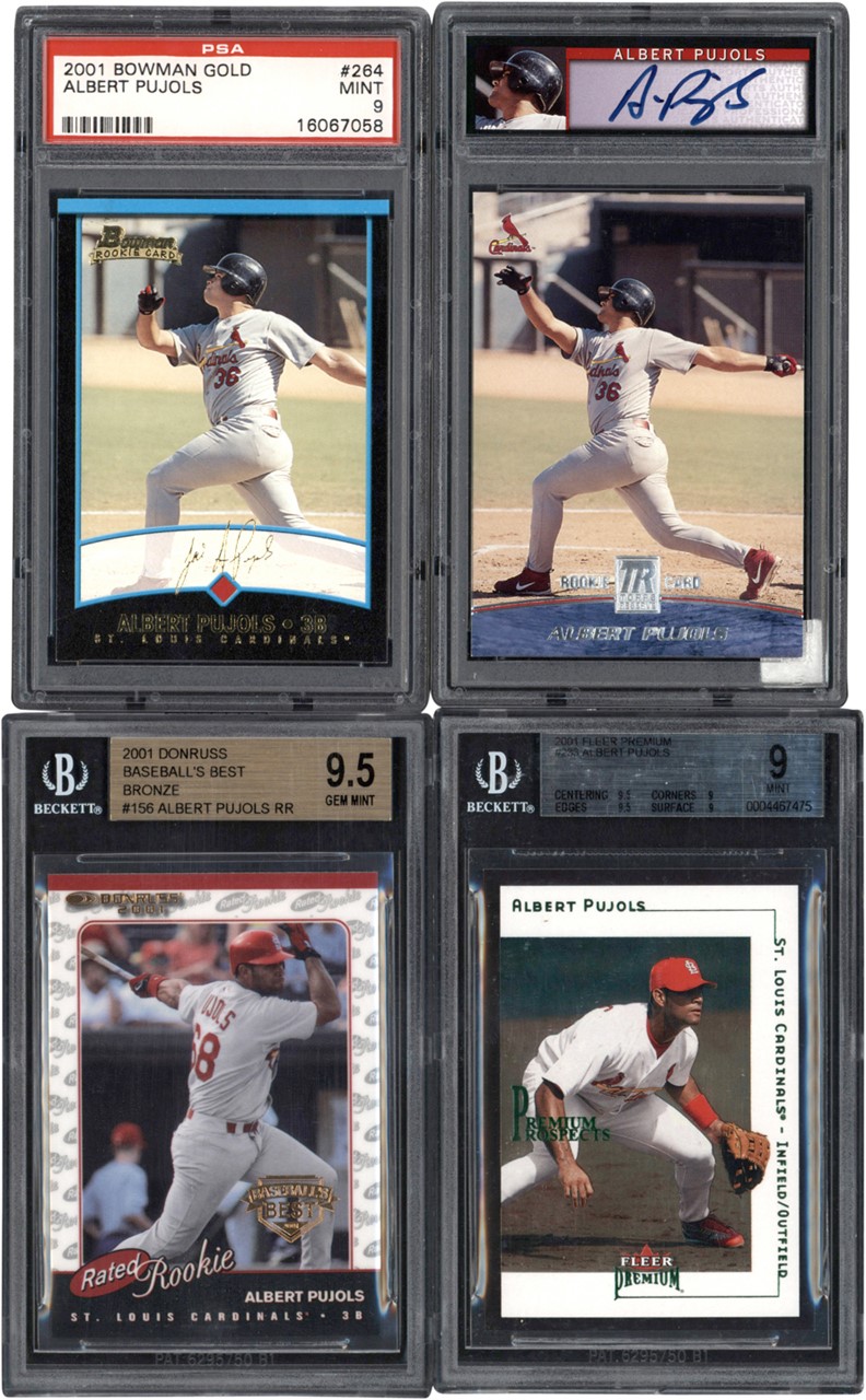 2001 Albert Pujols PSA & BGS Graded Rookie Collection with Bowman Gold and Topps Reserve Autograph (5)