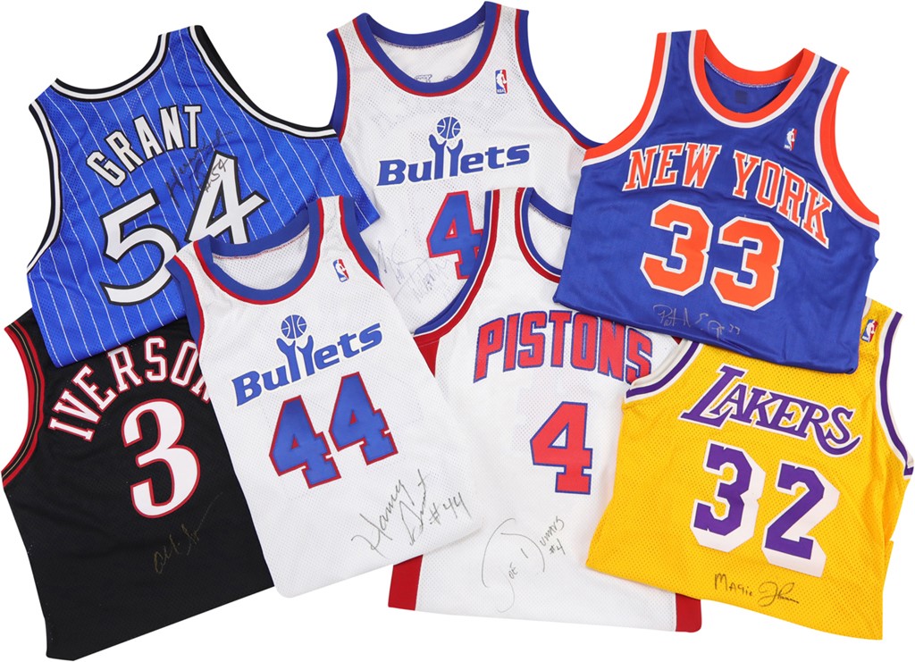 - Basketball Superstars and HOFers Signed Jerseys with Some Game Issued (14)