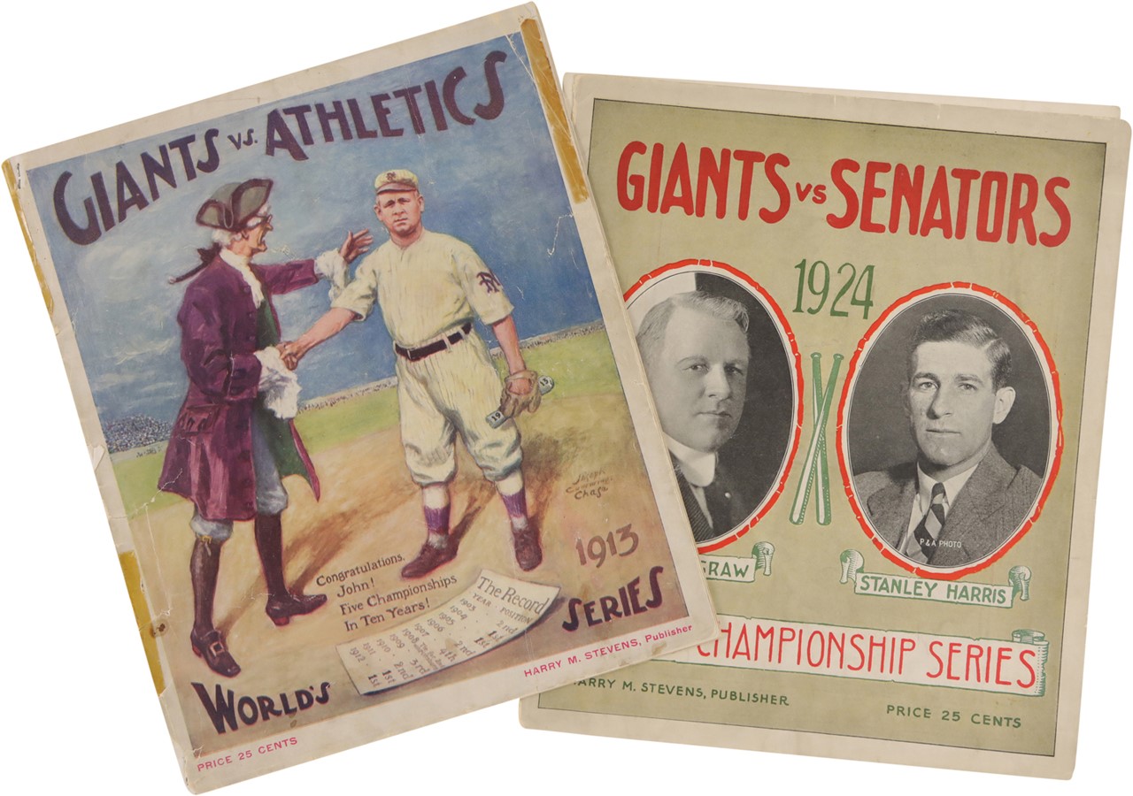 Tickets, Publications & Pins - 1913 & 1924 World Series Programs