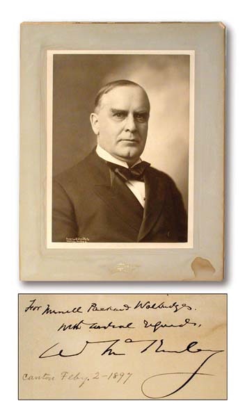 - 1897 William McKinley Signed Cabinet Photograph (8x11")