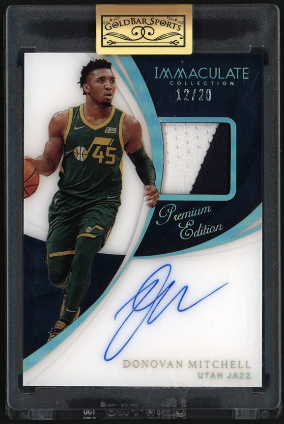 Basketball Cards - 2019 Immaculate Collection Premium Edition Donovan Mitchell Game Worn Patch Autograph 12/20
