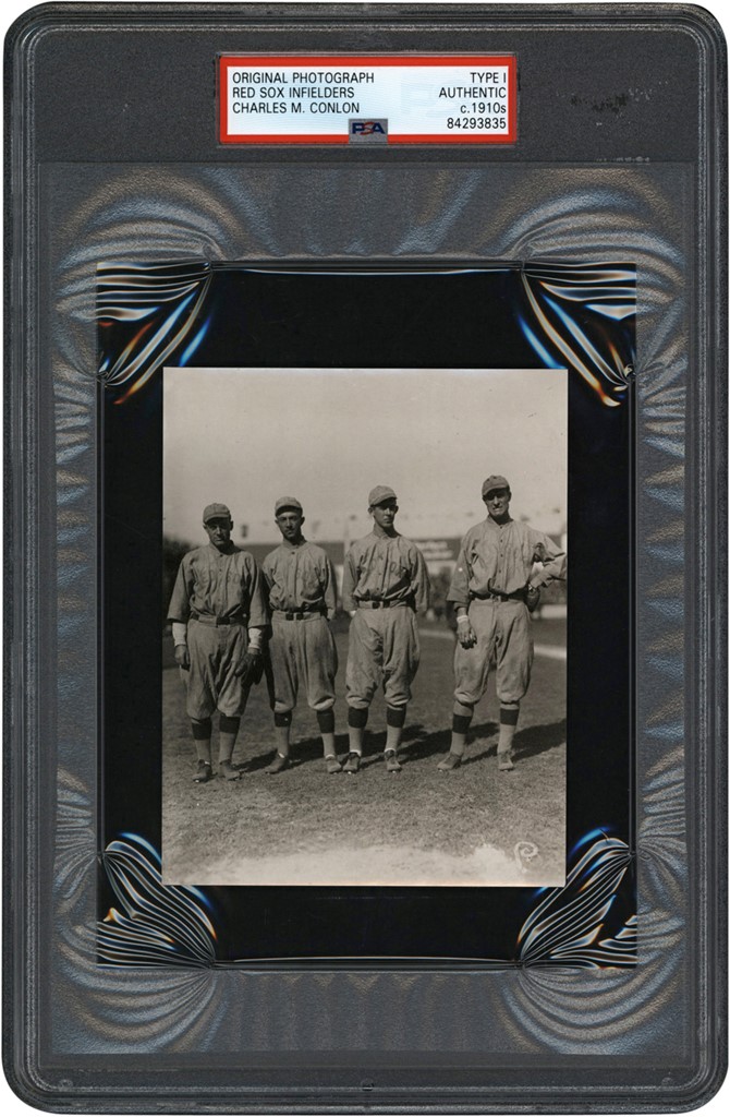The Brown Brothers Collection - 1916 Boston Red Sox Infielders Photograph by Charles Conlon (PSA Type I)