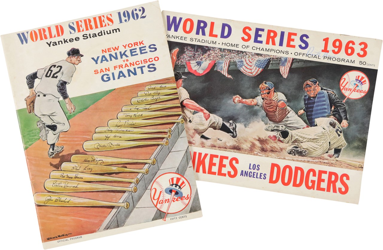Baseball Publications - 1962 & 1963 Yankees world Series Programs Unscored