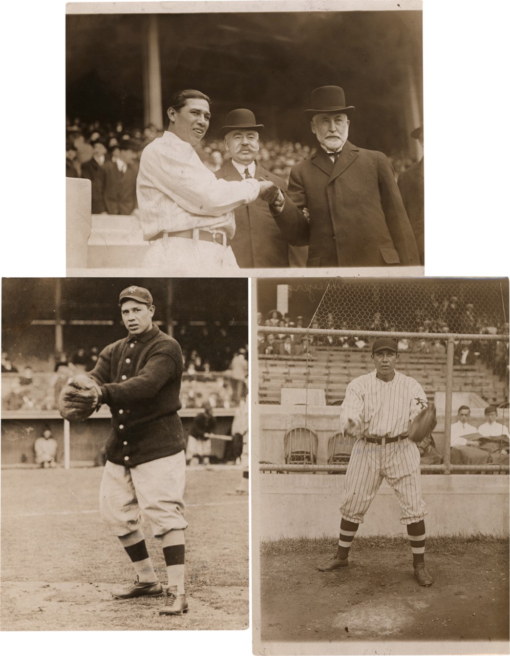 Vintage Sports Photographs - Three Nice Chief Meyers New York Giants Type I Photographs