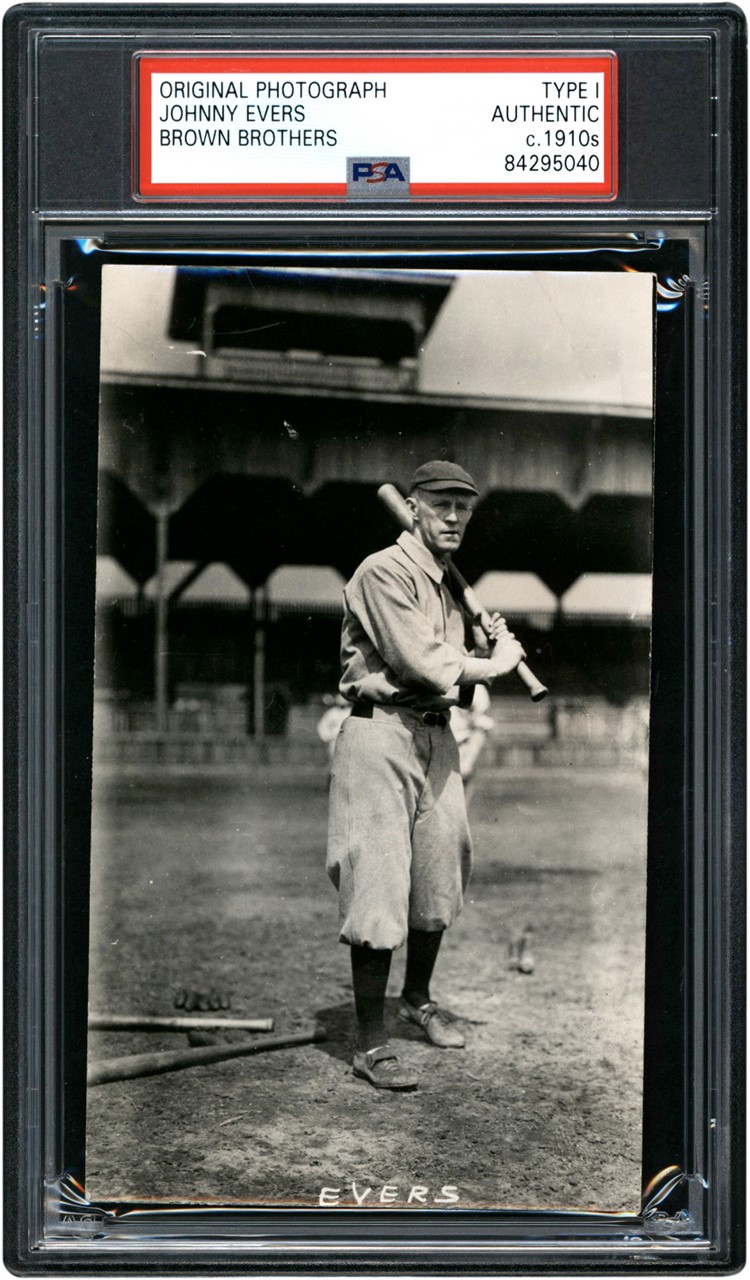 The Brown Brothers Collection - Johnny Evers Posed Batting Stance Photograph (PSA Type I)
