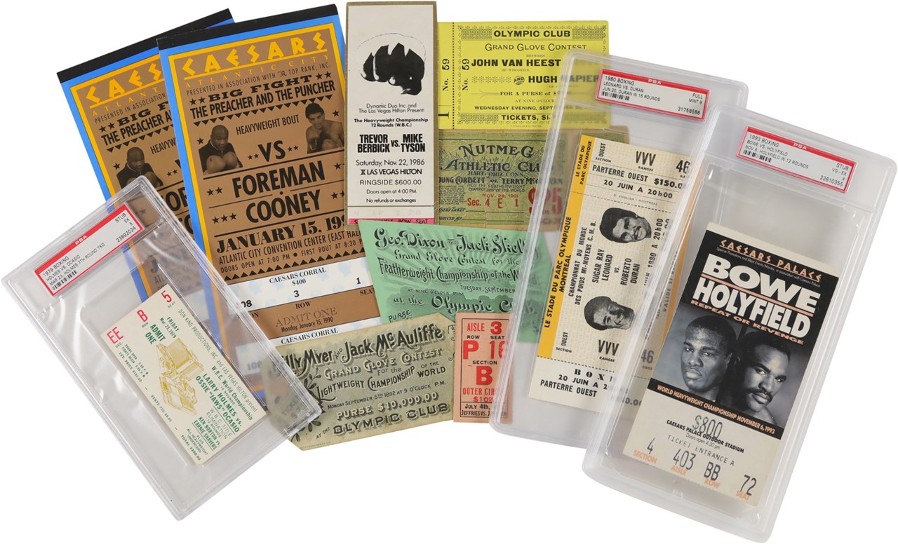 - 1892-1993 Boxing Ticket Collection w/ PSA (19)