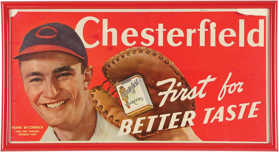 1940s Frank McCormick Cincinnati Reds Advertising Display