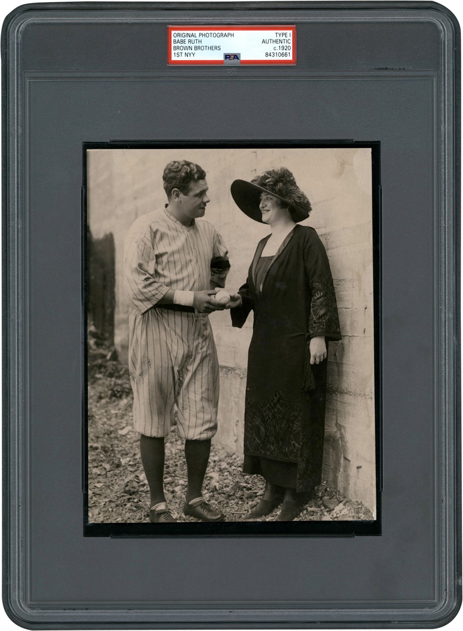 The Brown Brothers Collection - Babe Ruth Presents Home Run Baseball Number 44 Photograph (PSA Type I)