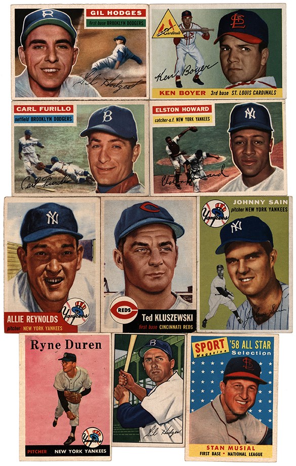 - 1940's-1970's Baseball Trading Cards with Hall of Famers (350)