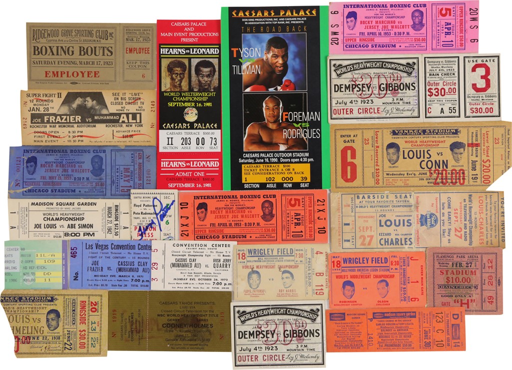 - 1920's-1980's Vintage Boxing Ticket and Stub Collection (137)