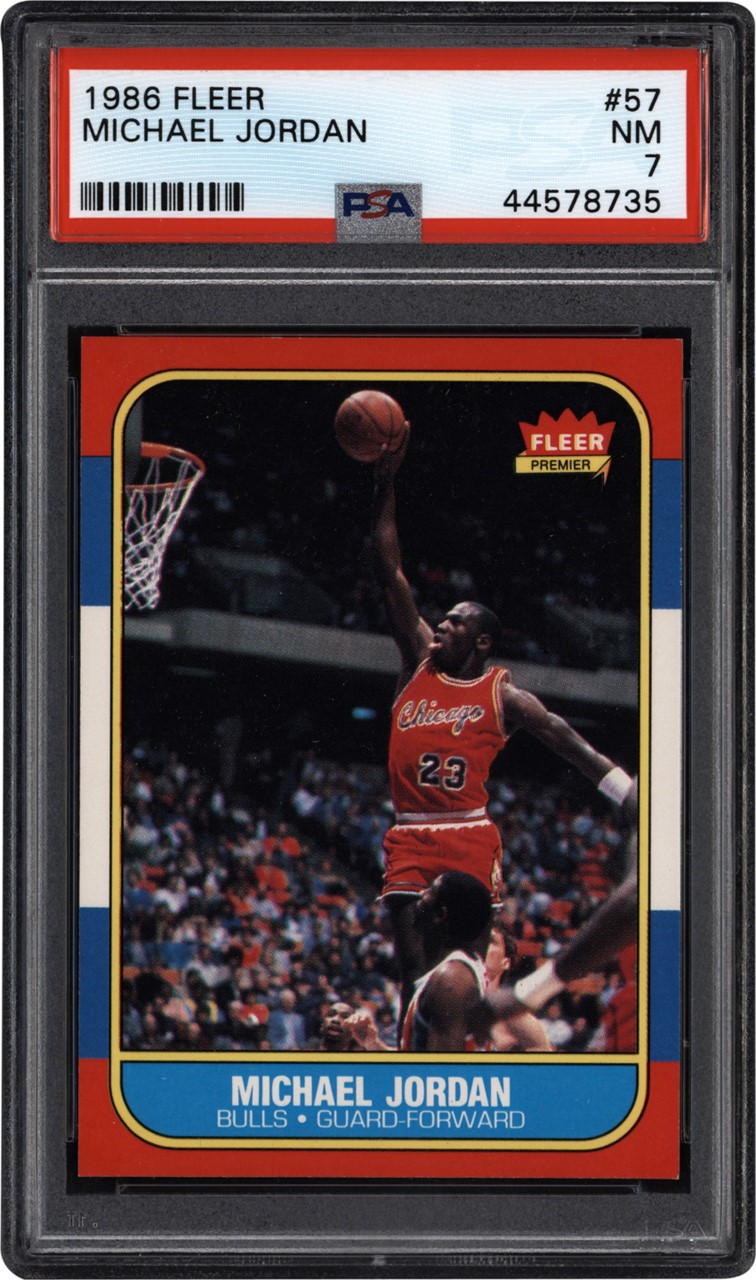 Basketball Cards - 1986 Fleer Basketball Complete Set with Stickers (143) feat. PSA 7 Michael Jordan Rookie