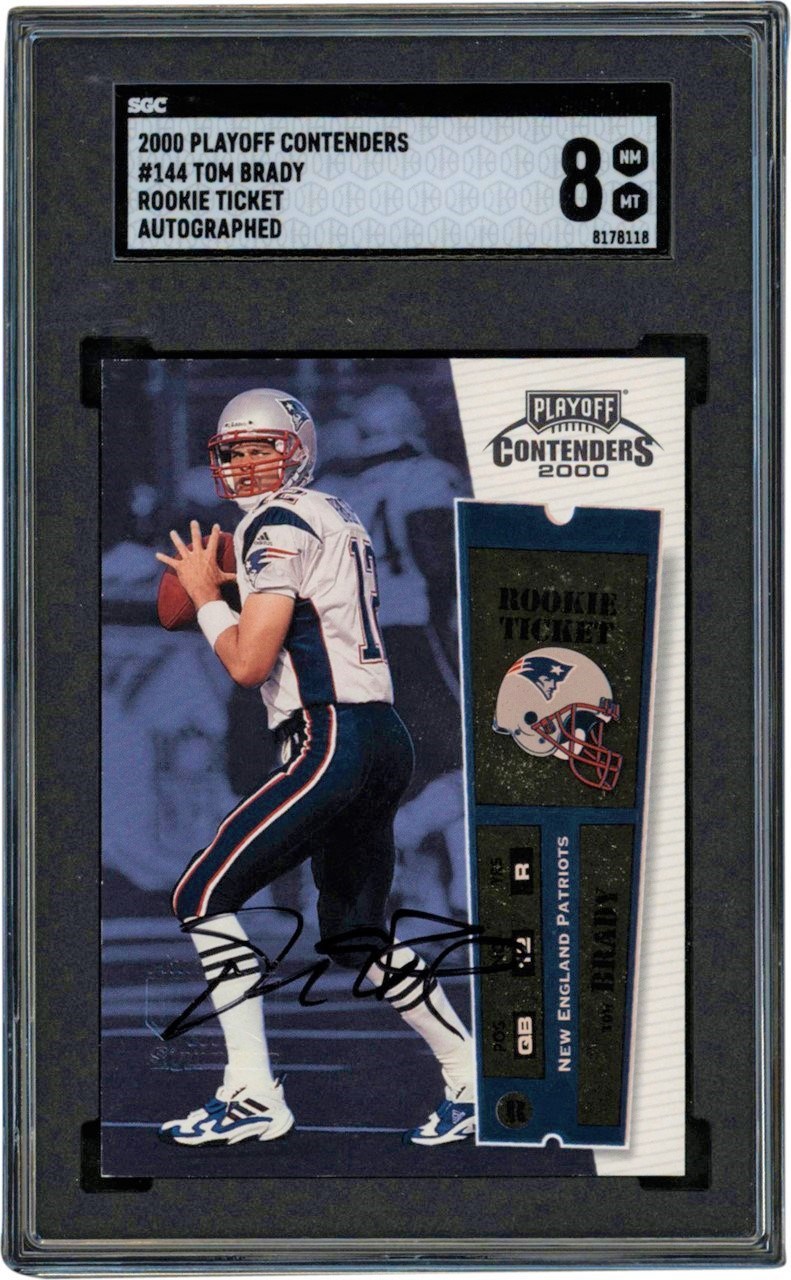 Modern Sports Cards - 2000 Playoff Contenders #144 Tom Brady Autographed Rookie SGC NM-MT 8