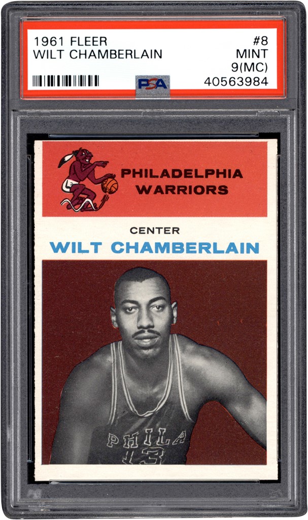 Basketball Cards - 1961 Fleer #8 Wilt Chamberlain Rookie PSA MINT 9 (MC)